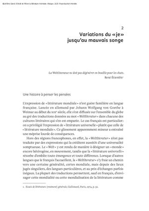 Rêver la littérature mondiale