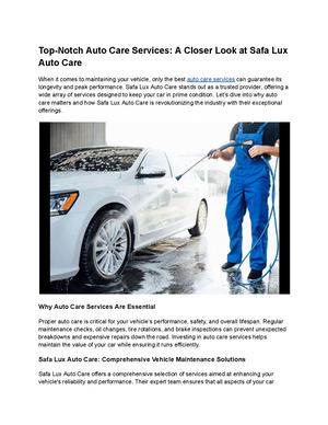 Top Notch Auto Care Services A Closer Look At Safa Lux Auto Care