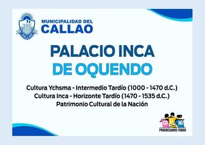 PALACIO INCA DE OQUENDO CALLAO / MUNICIPALIDAD PROVINCIAL DEL CALLAO / PROGRAMA PROGRESAMOS CALLAO