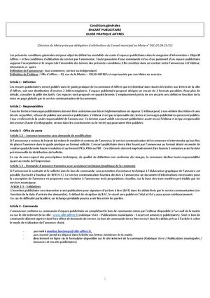 Conditions Générales Encart Publicitaire Guide Pratique Aiffres