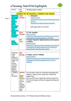Activity Due Dates And Pages