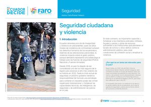 Seguridad Y Violencia Ciudadana En Ecuador