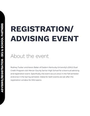 Advising/Registration Event - EKU & School Partners