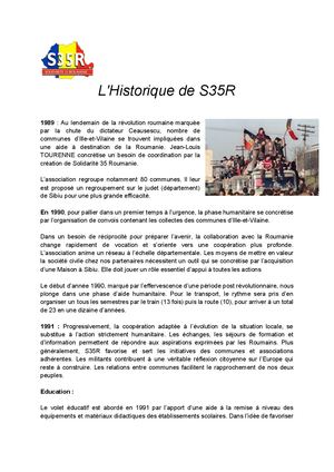 Historique Solidarité 35 Roumanie 1989-2015