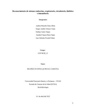 Dilema 3 – Reconocimiento De Sistema Endocrino, Respiratorio, Circulatorio, Linfático E Inmunitario