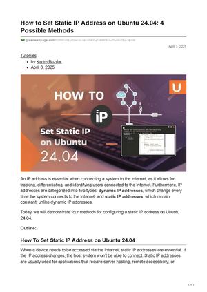 How To Set Static Ip Address On Ubuntu 2404 4 Possible Methods