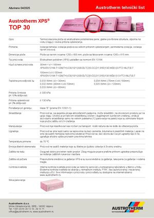 Tehnički list XPS TOP 30