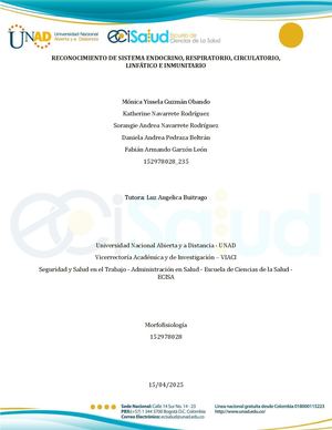 Reconocimiento De Sistema Endocrino, Respiratorio, Circulatorio, Linfático E Inmunitario