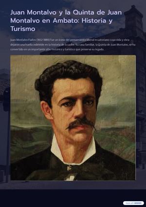 Juan Montalvo Y La Quinta De Juan Montalvo En Ambato Historia Y Turismo