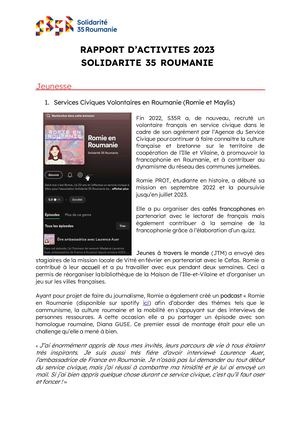 S35R - Rapport d'Activités 2023