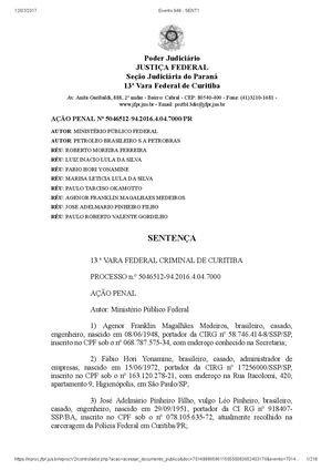 Sentenca Condena Lula Triplex