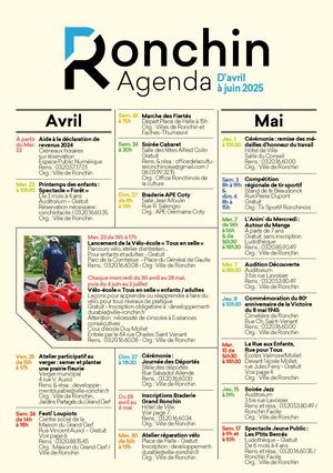Ronchin Magazine n°124 - Agenda