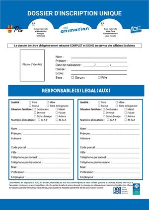 Dossier D'inscription Pia