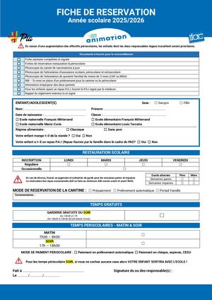 Fiche De Réservation Péri Renouvellement