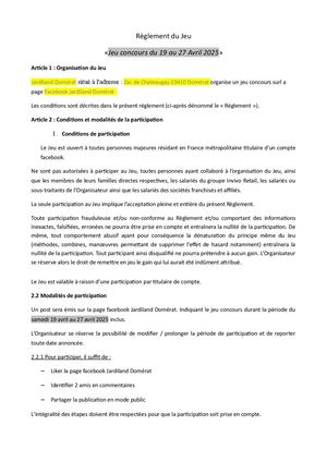 Jeu Concours Jardiland Domérat avril 2025