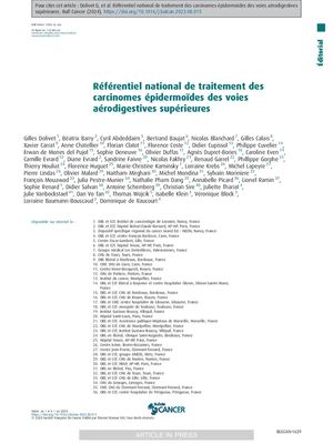 Referentiel National De Traitement Des Cancers Des Vads Editorial Puis Principes Des Traitements (1)