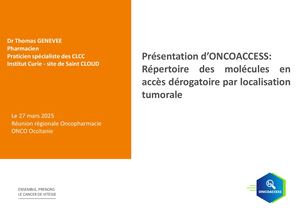 RR Pharmacie 2025 : Présentation Oncoaccess - Thomas Genevee