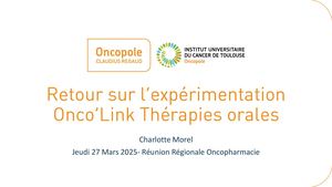 RR Pharmacie 2025 : Retour Sur L’expérimentation Onco’link Thérapies Orales - Charlotte Morel
