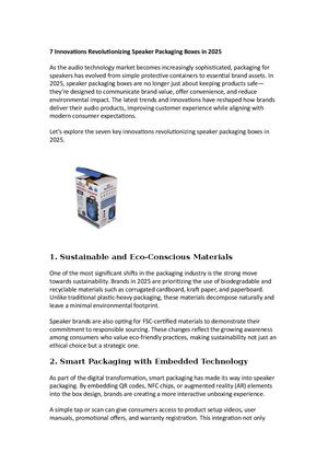 7 Innovations Revolutionizing Speaker Packaging Boxes