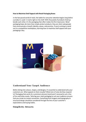 How To Maximize Shelf Appeal With Retail Packaging