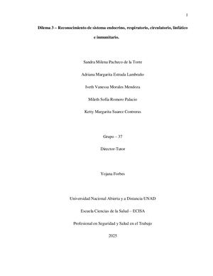 Dilema 3 - Reconocimiento de sistema endocrino, respiratorio, circulatorio, linfático e inmunitario