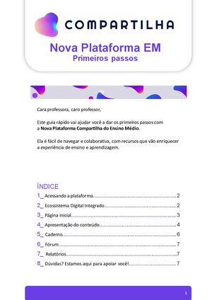 Guia - Nova Plataforma para o Ensino Médio | Compartilha