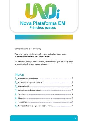 Guia - Nova Plataforma para o Ensino Médio | UNOi