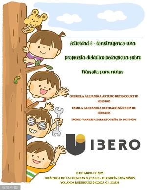 Actividad 6 Construyendo Una Propuesta Didáctico Pedagógica Sobre Filosofía Para Niños