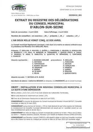 Conseil Municipal du 10 Avril 2025 - Délibérations