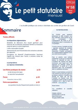 Le Petit Statutaire Mars 2025