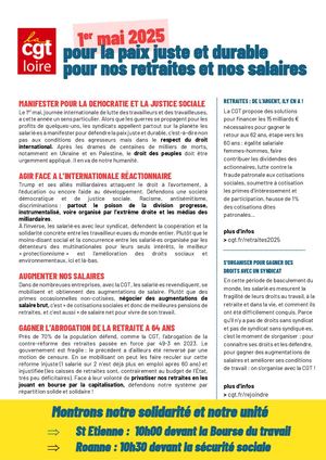 Tract 1er Mai 2025 Ud CGT 42