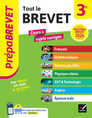 Prépabrevet - Tout le nouveau brevet 2026 - 3e (toutes les matières)