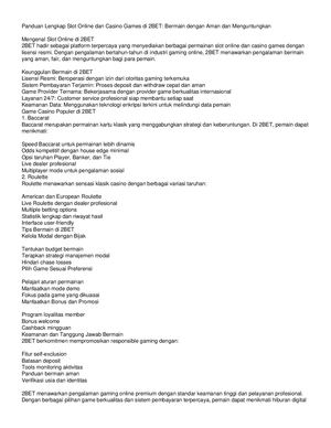 2BET : Hadir Sebagai Platform Resmi