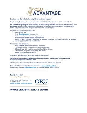 New Parent Letter Adv