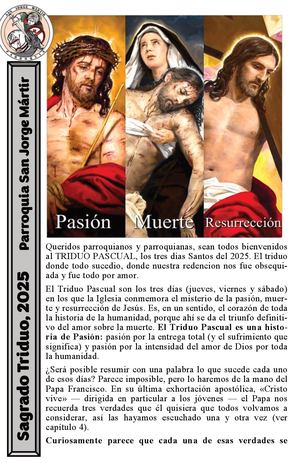 Sagrado Triduo Pascual 2025 - PSJM