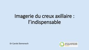 RR séno 2025  Imagerie Du Creux Axillaire Carole Domenech