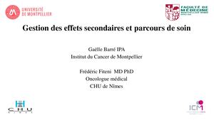 RR Séno 2025 Gestion Des Effets Secondaires Et Parcours De Soin Frédéric Fiteni Et Gaelle Barre