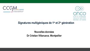 RR Séno 2025 Signatures Multigéniques De 1° Et 2° Génération Cristian Villanueva