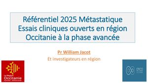 RR séno 2025 : Référentiel Et Essais Ouverts Aux Inclusions Sein Metastatique William Jacot