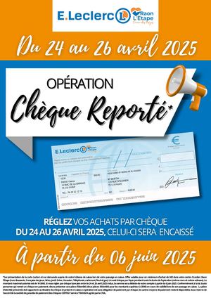 Chèques Reportés du 24 au 26/04
