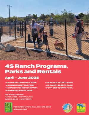 April - June 2025:  4S Ranch Parks, Programs and Rentals