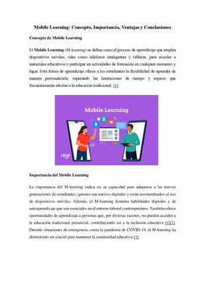 Mobile Learning: Concepto, Importancia, Ventajas y Conclusiones