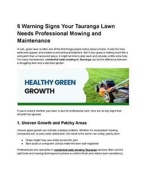 6 Warning Signs Your Tauranga Lawn Needs Professional Mowing And Maintenance