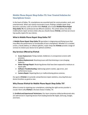 Mobile Phone Repair Shop Dallas Tx Your Trusted Solution For Smartphone Issues