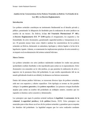 Poderes notariales en Bolivia