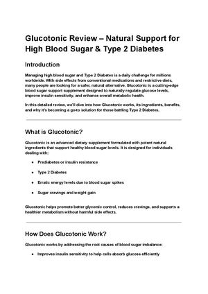 GlucoTonic official website
