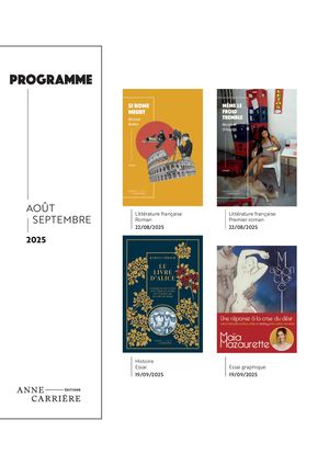 Programme août-septembre 2025