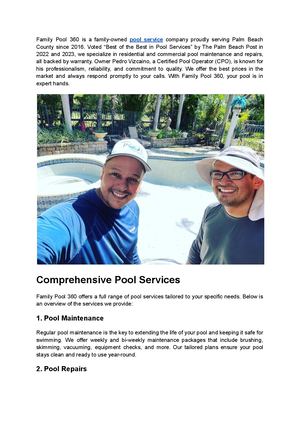 Family Pool 360 – Expert Pool Contractor in Palm Beach County, FL