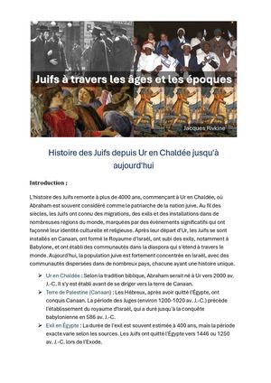 Histoire Des Hebreux Et Juifs Depuis Ur En Chaldee A L'occasion De Pessah