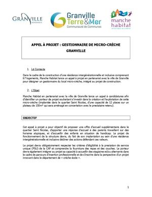 2025 04 18 Appel Projet Micro Creche Granville